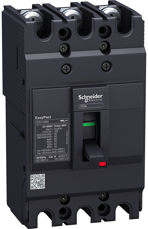 Выключатель автоматический в литом корпусе Schneider Electric EasyPact EZC100F 3п 80А C 10кА 